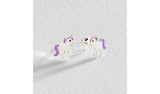 Revere sterling silver enamel unicorn stud earrings 10mm (British brand)