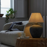 Habitat 59cm ceramic table lamp grey and white, UK version