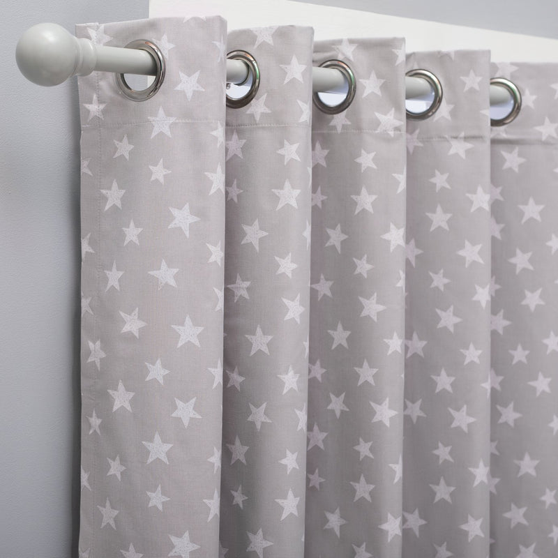 Habitat kids star blackout eyelet curtain grey 168cm x 137cm, UK version