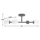 Habitat black bathroom flush ceiling light, UK version