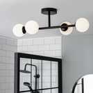 Habitat black bathroom flush ceiling light, UK version