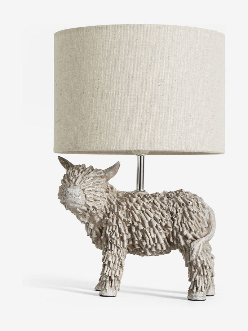 Natural Hamish Highland Cow Table Lamp natural finish (British brand)