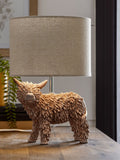 Natural Hamish Highland Cow Table Lamp natural finish (British brand)
