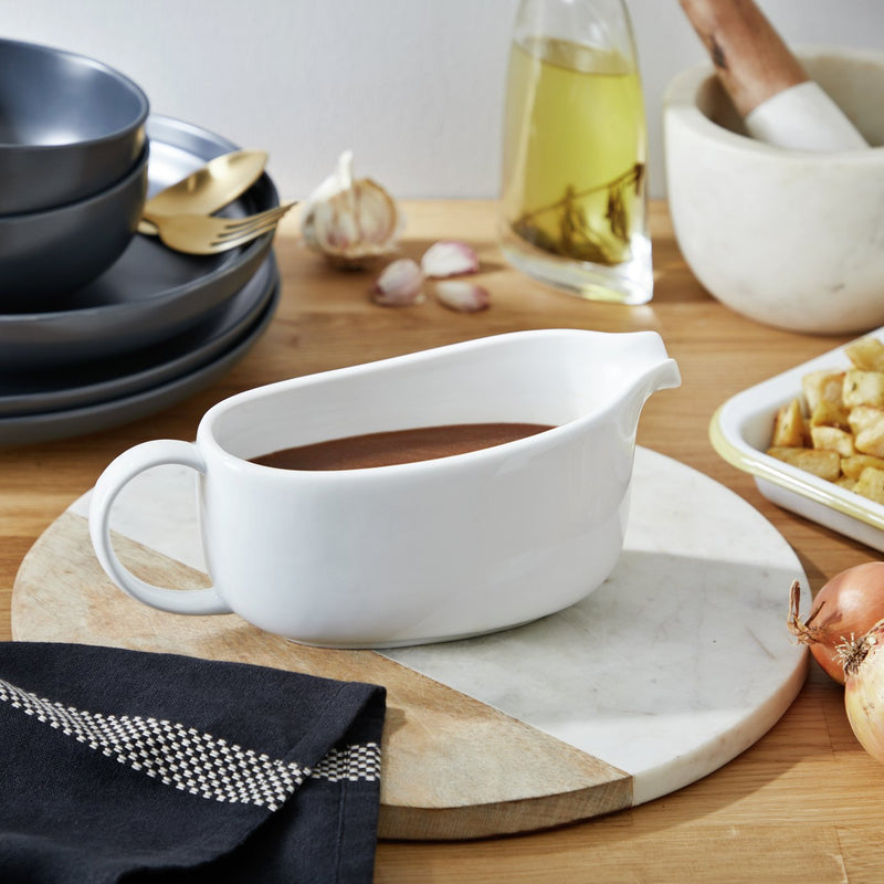 Habitat Riko white porcelain gravy boat 600ml, UK version
