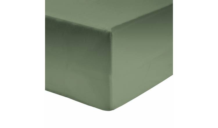 Habitat Plain Green Fitted Sheet Single, UK version