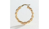 Revere 9ct yellow gold twisted hoop earrings 20mm (British brand)