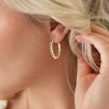Revere 9ct yellow gold twisted hoop earrings 20mm (British brand)