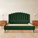 Silentnight Oriana Superking Velvet Bed Frame in green, superking size (British brand)