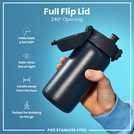 Ion8 Ash Navy water bottle 400ml, UK version