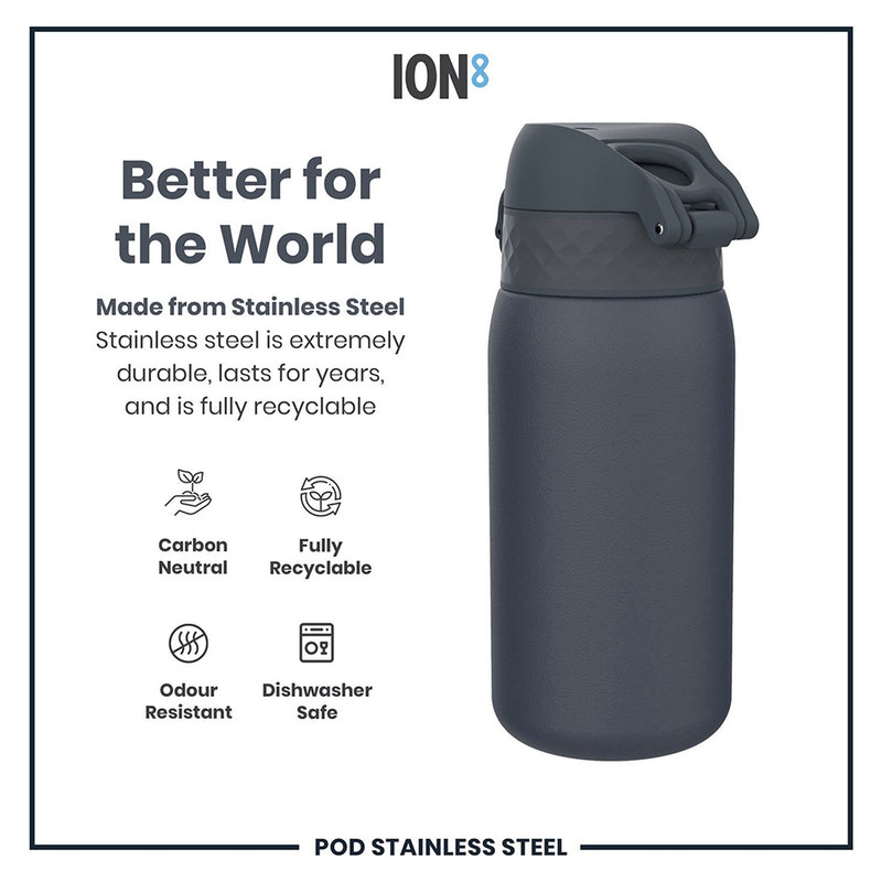 Ion8 Ash Navy water bottle 400ml, UK version