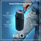 Ion8 Ash Navy water bottle 400ml, UK version