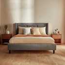Silentnight Lilith Superking Fabric Bed Frame Stone Grey (British brand)