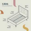 Silentnight Kingsize Fabric Bed Frame Stone Grey (British brand)