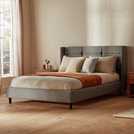 Silentnight Kingsize Fabric Bed Frame Stone Grey (British brand)