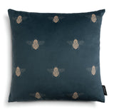 Habitat gold bee printed cushion teal 43x43cm, UK version