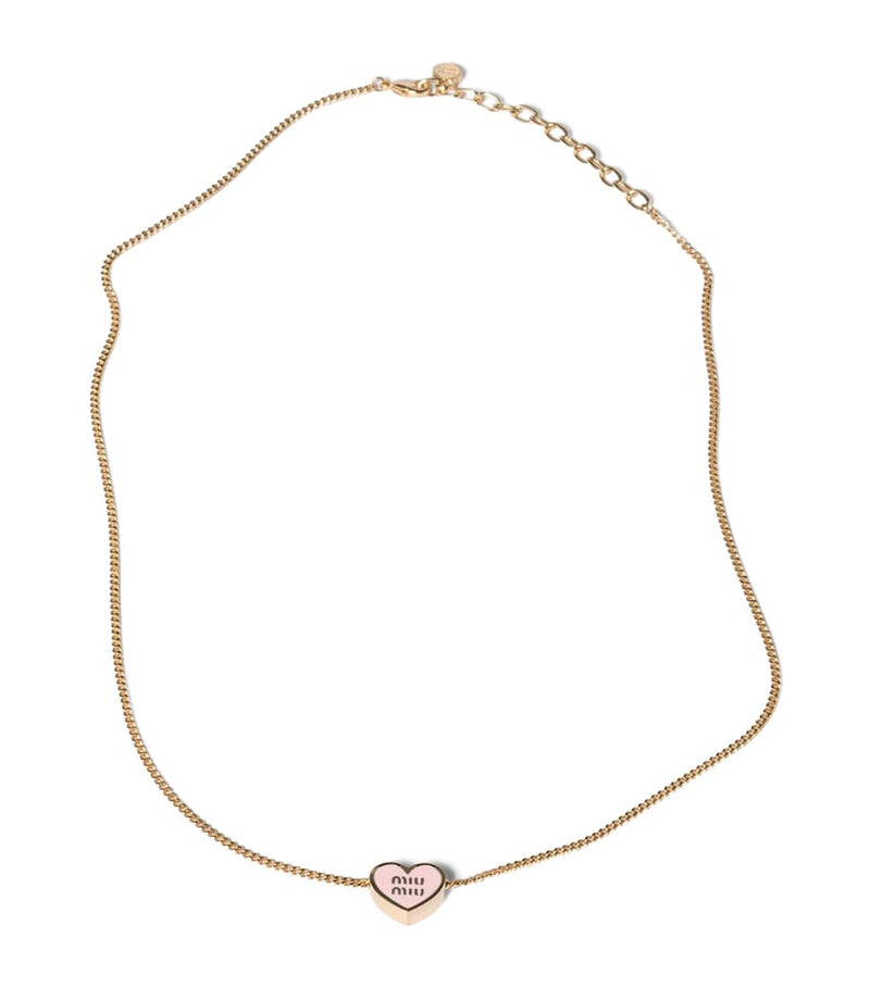 Miu Miu heart pendant necklace with enamel trim, imported from the UK