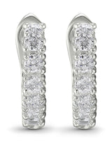 Silver Cubic Zirconia Huggie Earrings 10mm