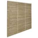 Forest Garden 6x6 double slatted fence panel pack of 4 - British product