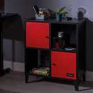 X Rocker Mesh-Tek 4 cube storage unit Red and Black (British brand)