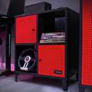 X Rocker Mesh-Tek 4 cube storage unit Red and Black (British brand)