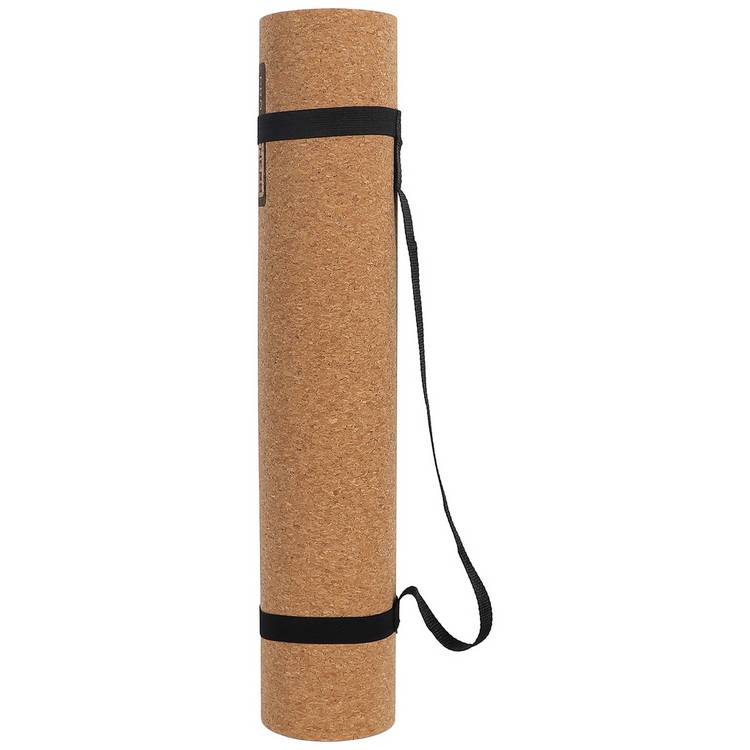 Pro Fitness cork TPE yoga mat with carry strap 5mm (British brand)