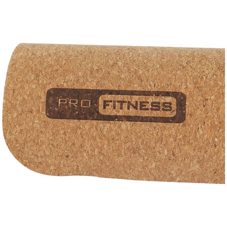 Pro Fitness cork TPE yoga mat with carry strap 5mm (British brand)
