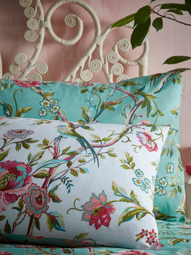 Vintage Chinoiserie reversible duvet cover and pillowcase set - British product