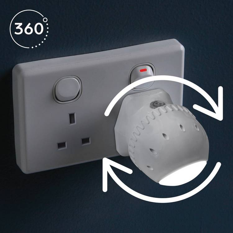 Dreambaby auto swivel LED night light 2 pack, UK version