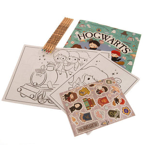 Harry Potter Hogwarts Is My Home Colouring Set 30 Sheets 5 Pencils 16 Stickers