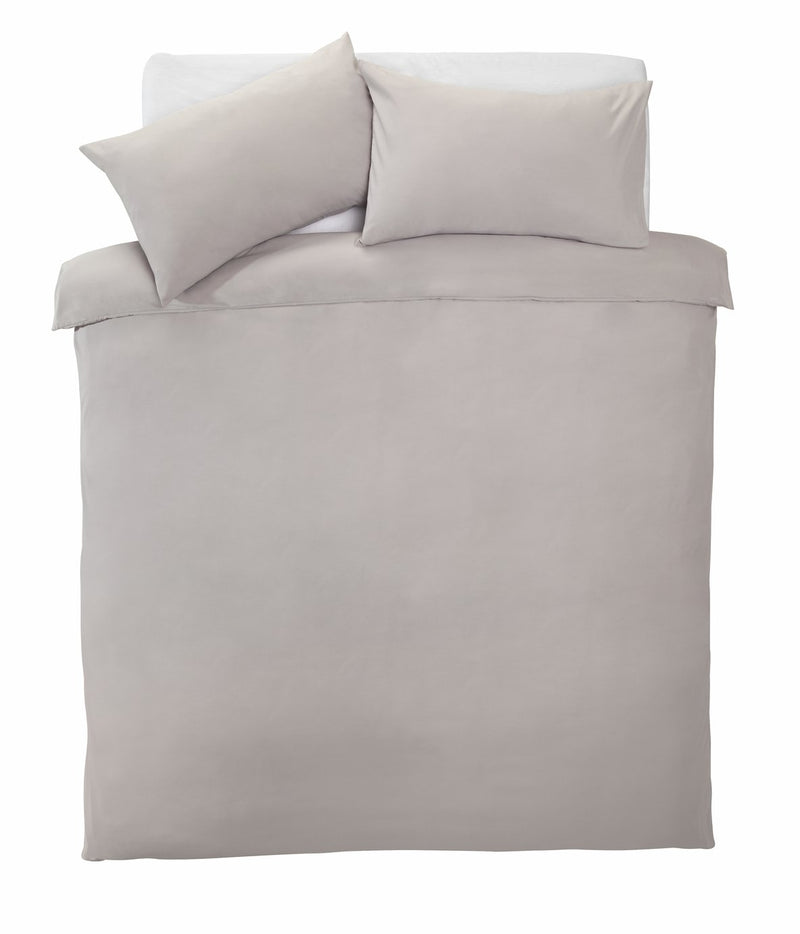 Silentnight Supersoft Plain Dove Grey Duvet Cover Set Kingsize (British brand)