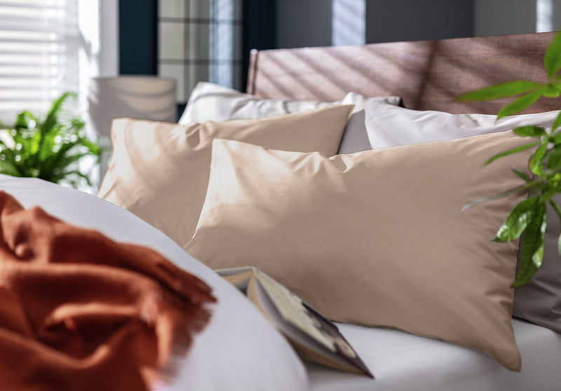 Habitat Cotton Rich 180 TC standard pillowcase pair in taupe, UK version