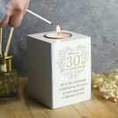 Personalised 30th Pearl Anniversary Tea Light Holder 10x7.5x7.5cm, imported from the UK