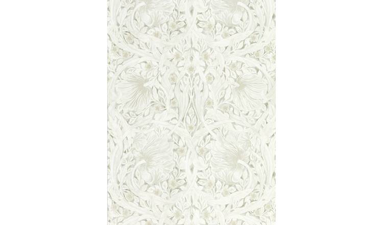 Morris & Co. Pimpernel light grey floral wallpaper (British brand)