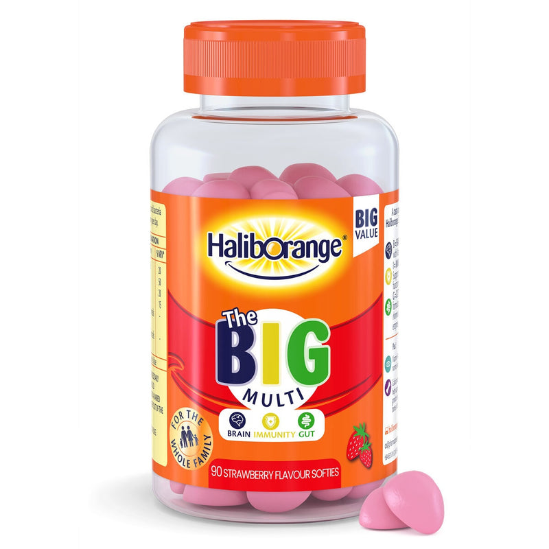 Haliborange BIG Multi strawberry multivitamin gummies 3 x 90 count, UK version