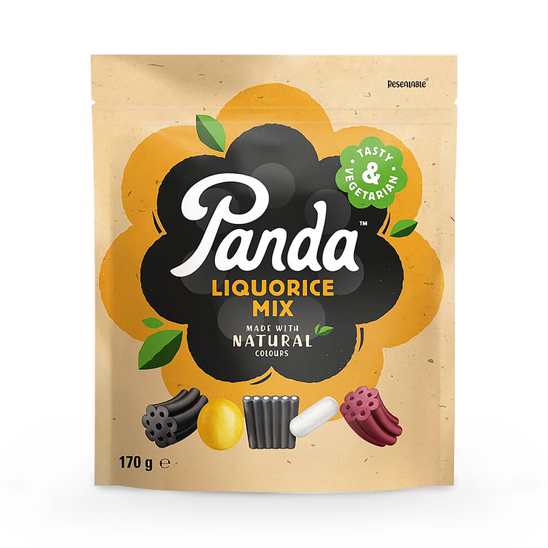 Panda Liquorice Mix mixed flavours 170g, imported from the UK