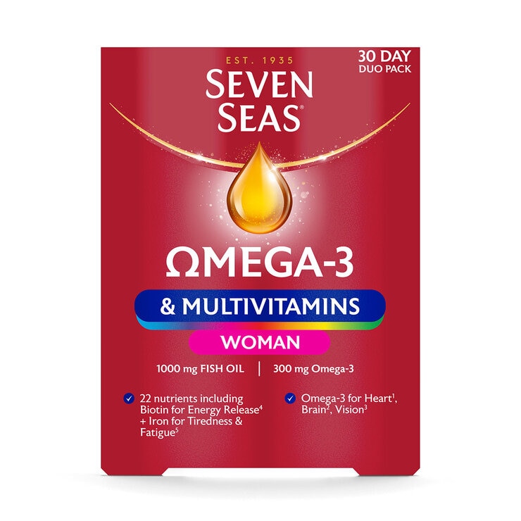 Seven Seas Omega 3 multivitamins for women 2 x 60 count (British brand)
