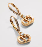 Valentino Garavani Crystal Ovalette earrings with VLogo (British brand)