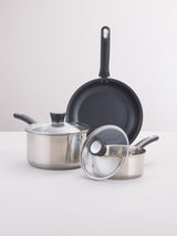 Next Judge Essentials 3-Piece Stainless Steel Cookware Set- Buy online at McGrocer