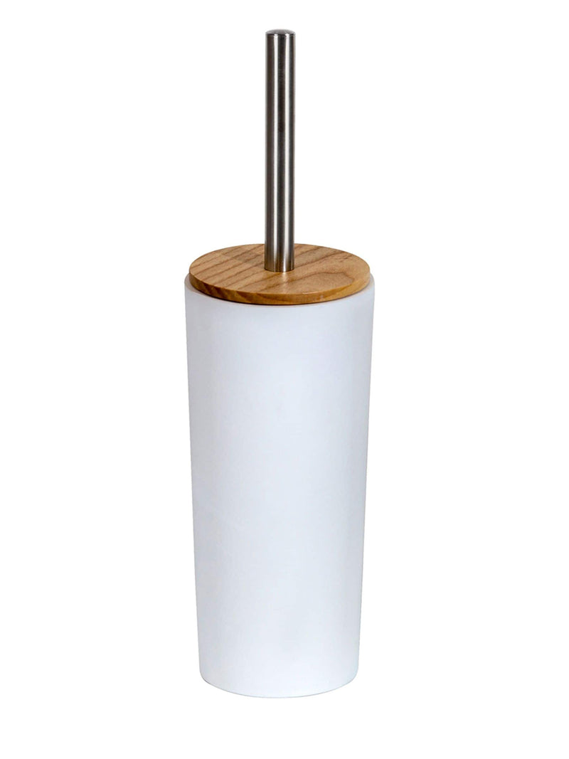 Showerdrape White Sonata toilet brush holder 10cm x 10cm x 36cm (British brand)