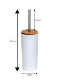 Showerdrape White Sonata toilet brush holder 10cm x 10cm x 36cm (British brand)