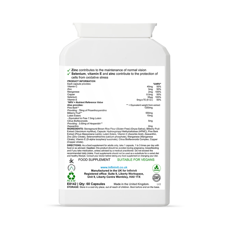 InfiniVit VisioPrime eye health supplement 60 capsules - British product