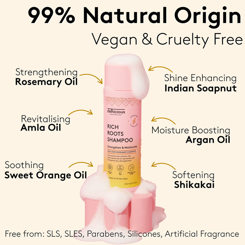 Delhicious Rich Roots Strengthen & Grow Shampoo, UK version