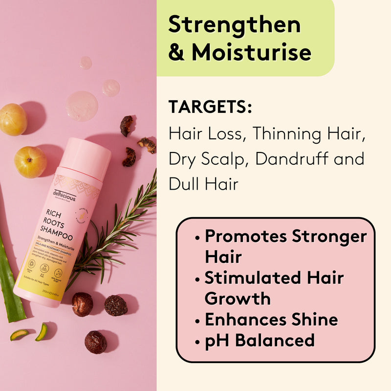 Delhicious Rich Roots Strengthen & Grow Shampoo, UK version
