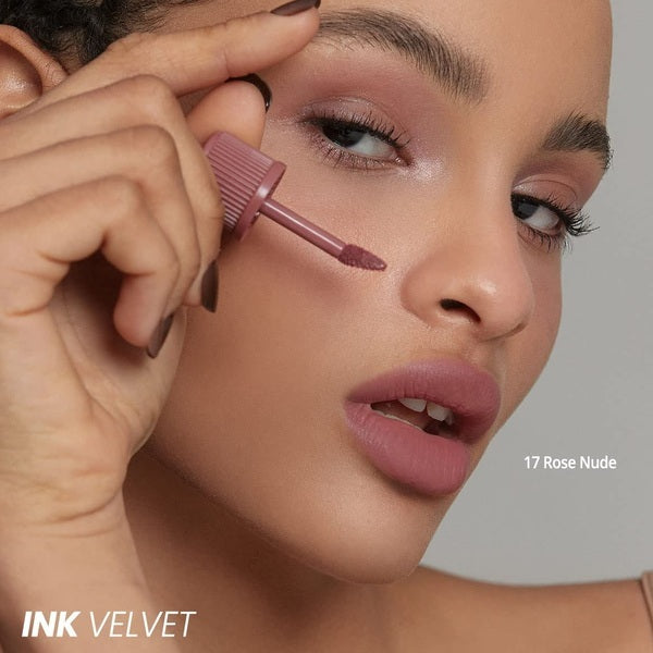 Peripera Velvet Lip Tint Rosy Nude, imported from the UK