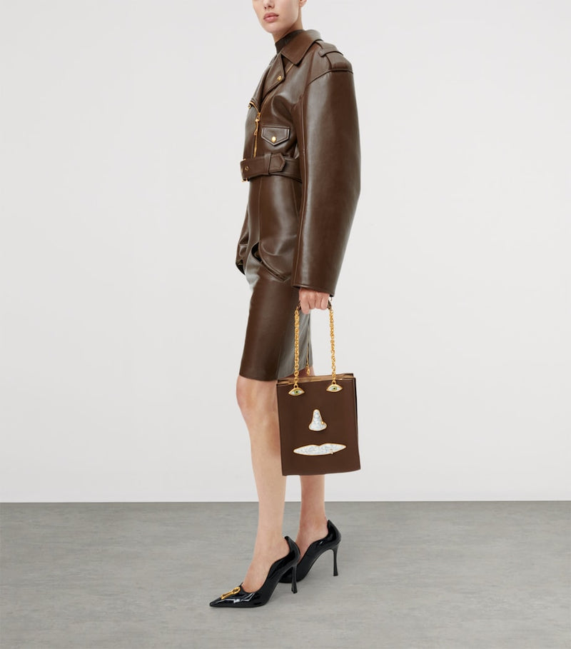 Schiaparelli leather face top-handle bag - British product
