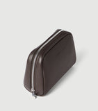 Brunello Cucinelli leather beauty case with debossed logo, imported from the UK