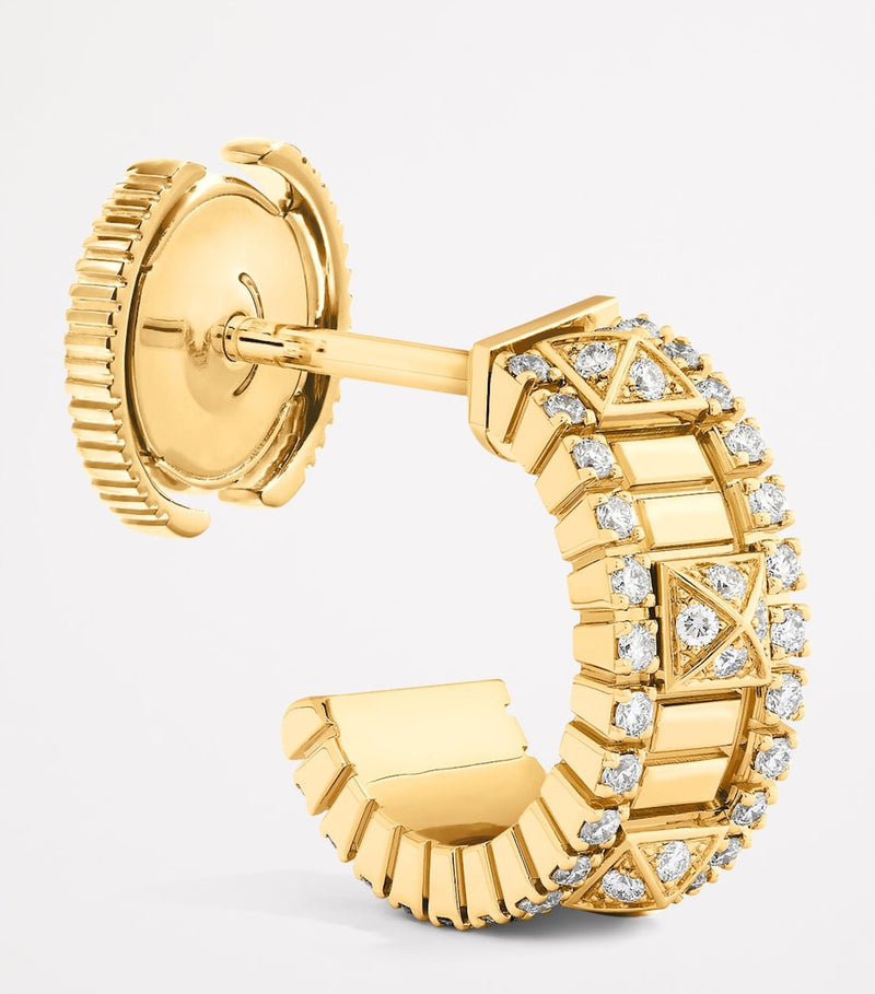 MARLI New York mini yellow gold diamond hoop earrings (British brand)