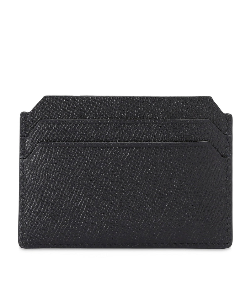Santoni textured leather card holder with 6 slots, imported from the UK