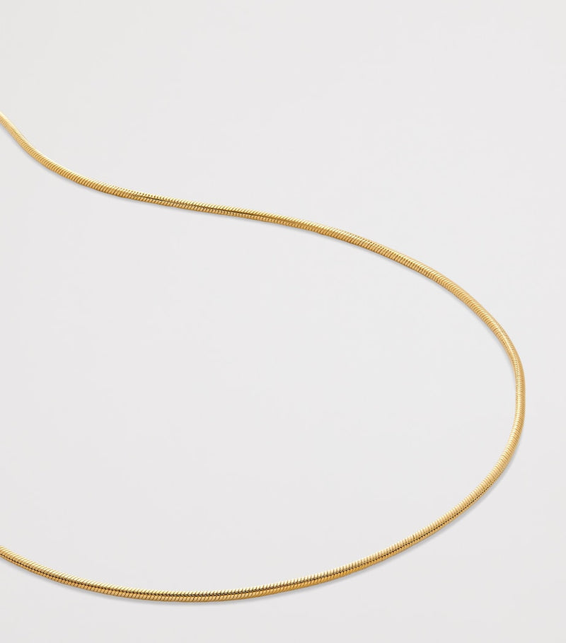 Monica Vinader gold vermeil thin snake chain, imported from the UK