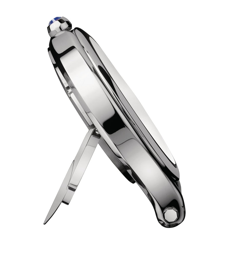 Chopard stainless steel table clock with blue dial - British product